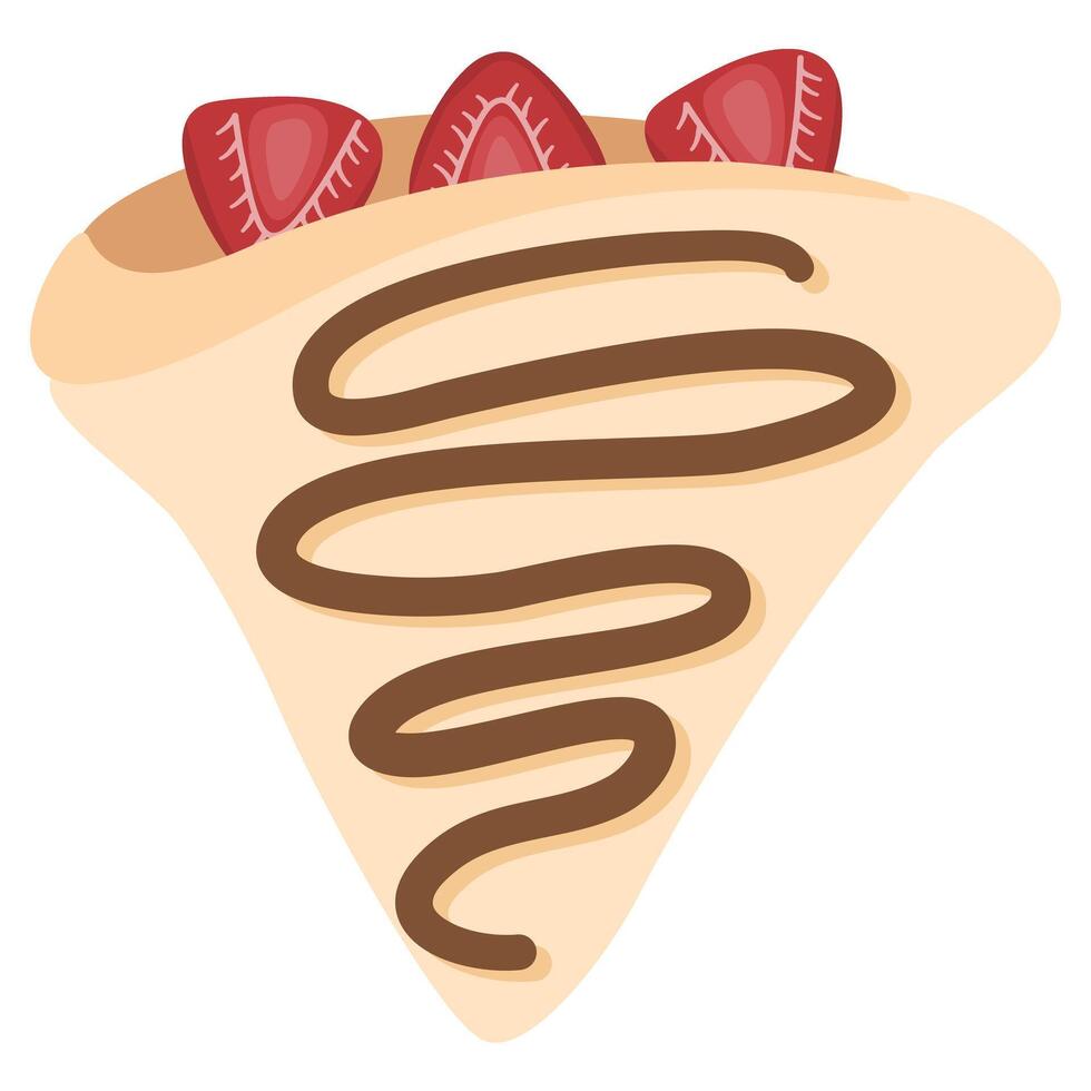 crepes or blinis with chocolate cream vector