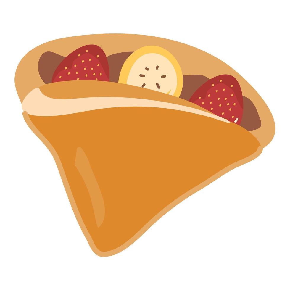 Crepes Stuffed with Strawberries and Bananas vector