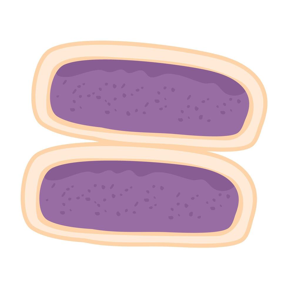 Ube hopia is a Filipino pastry vector