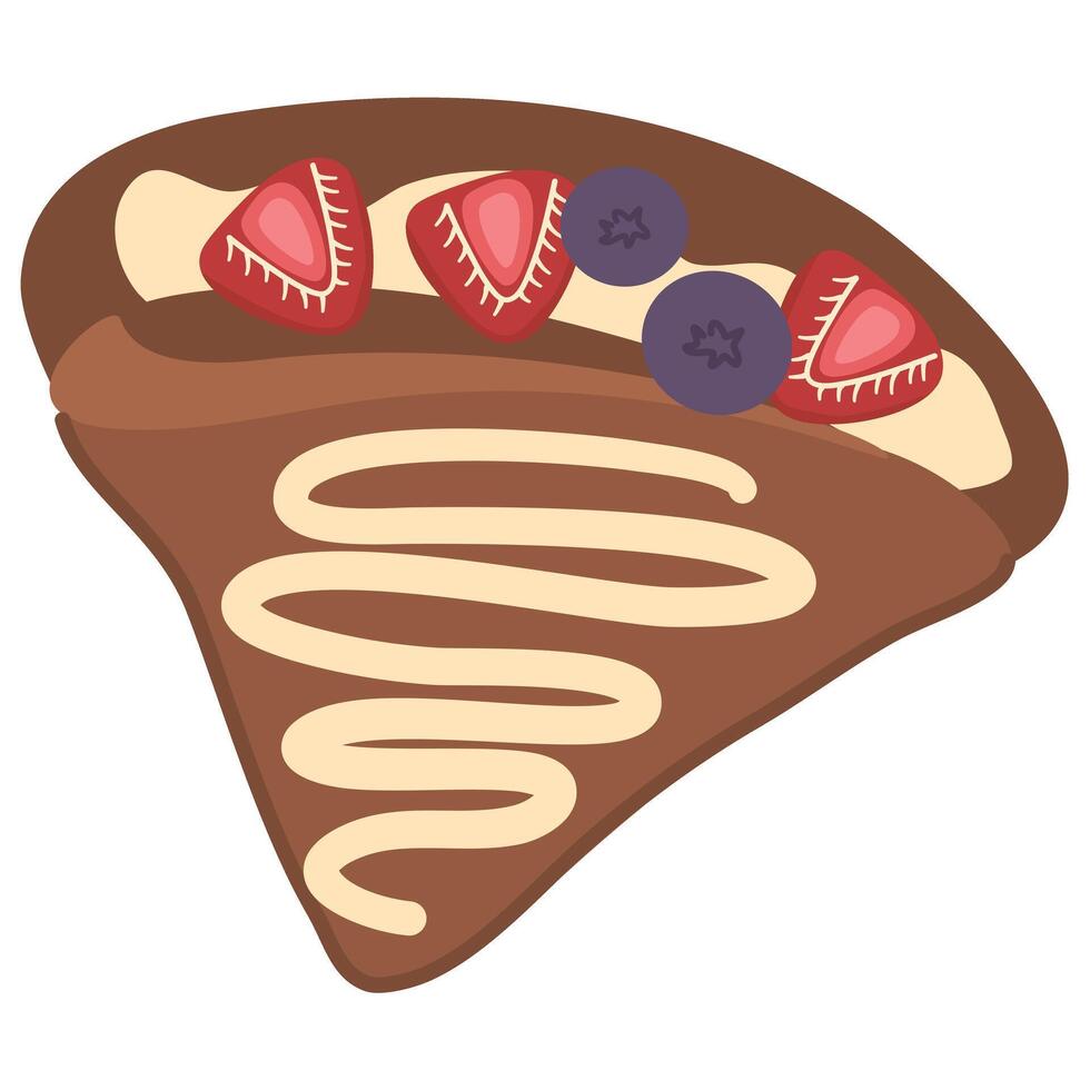 Crepes Filled with Banana and Chocolate Hazelnut Spread vector
