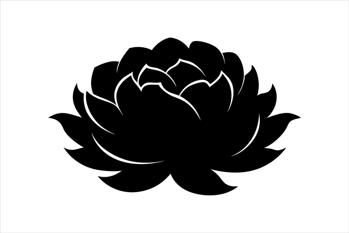 flower , peony simple flower icon silhouette art illustration vector