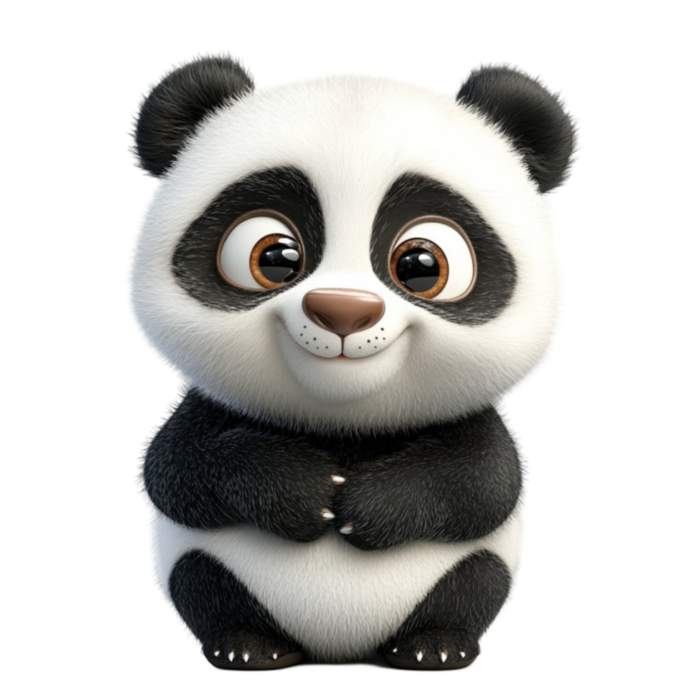 Sitting Panda Character On Transparent Background png