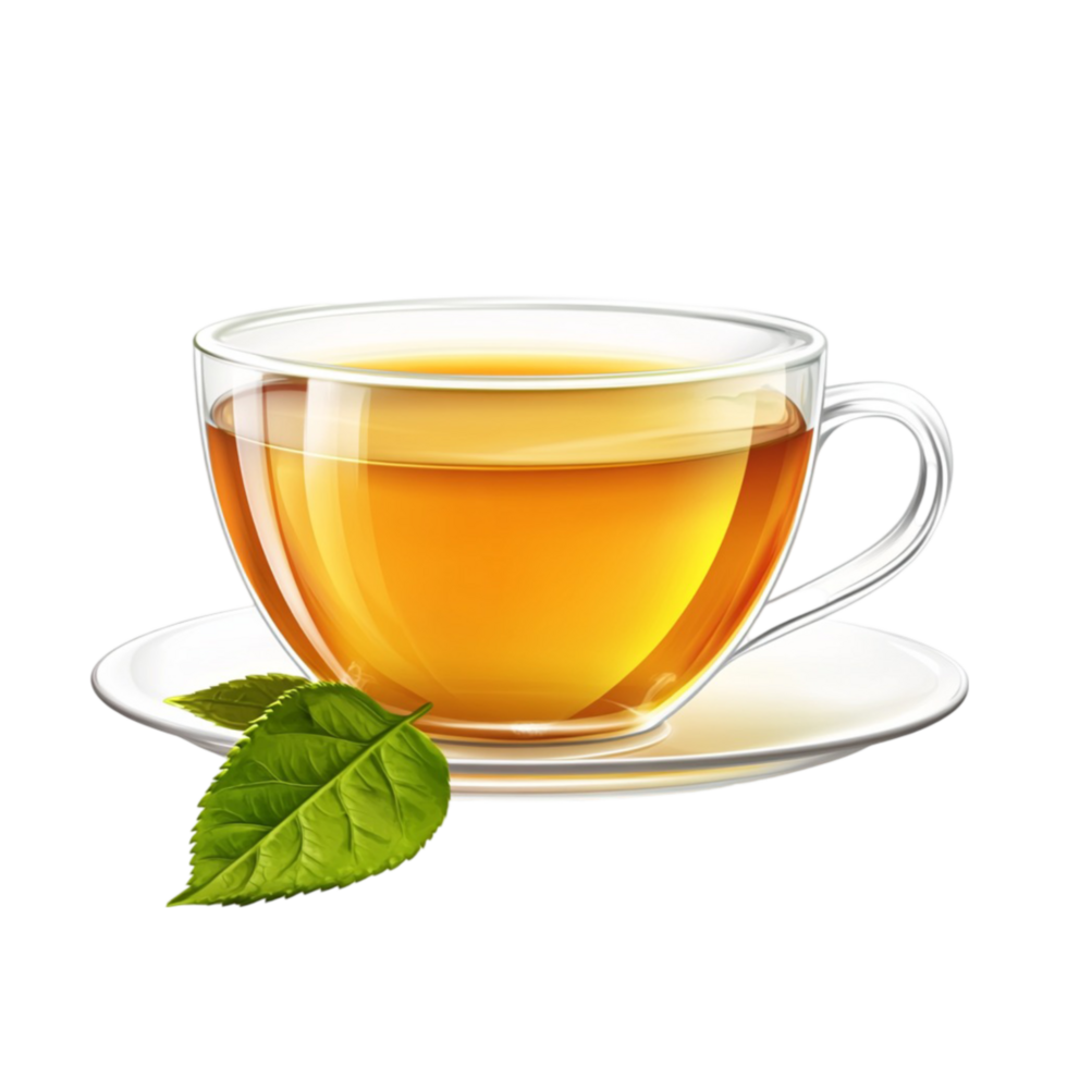 Clear Cup of Tea with Leaves png