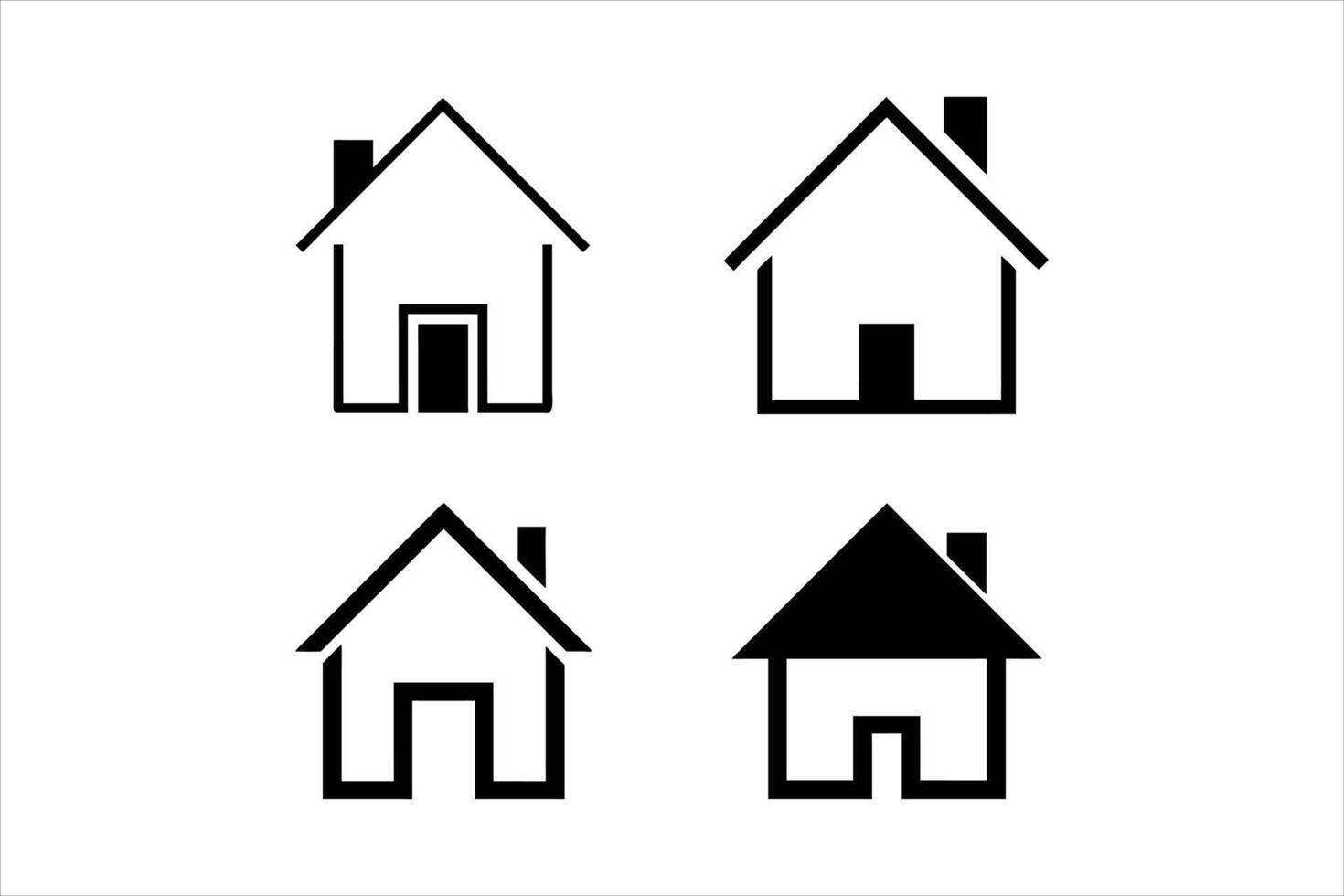 house set isolated on white, house icon logo, home logo illustration vector