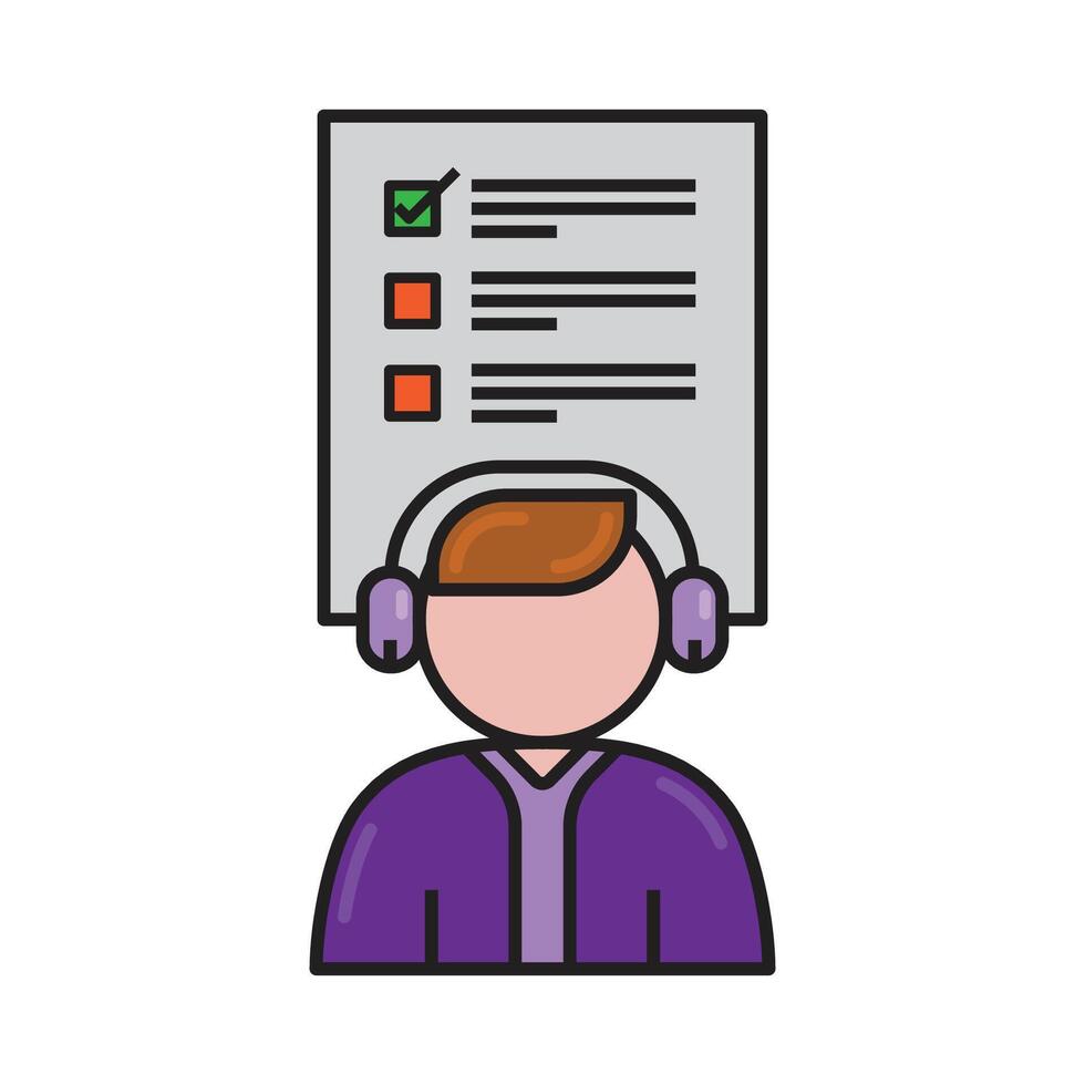 Online customer support outline flat style vector