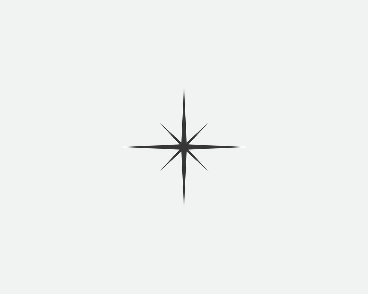 Star icon, shape. Abstract design spark sign. Black and white silhouette vector