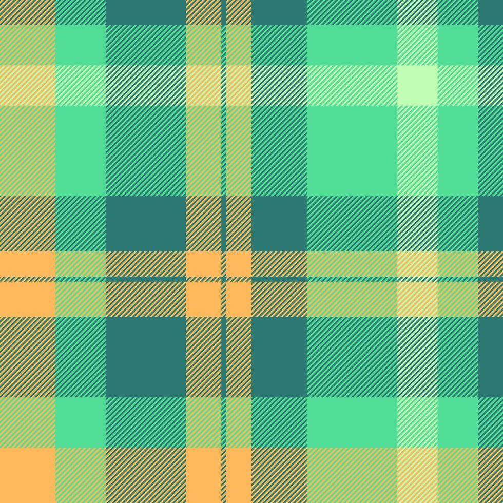 English fabric texture tartan, teenager textile pattern background. Card check seamless plaid in green and teal colors. vector