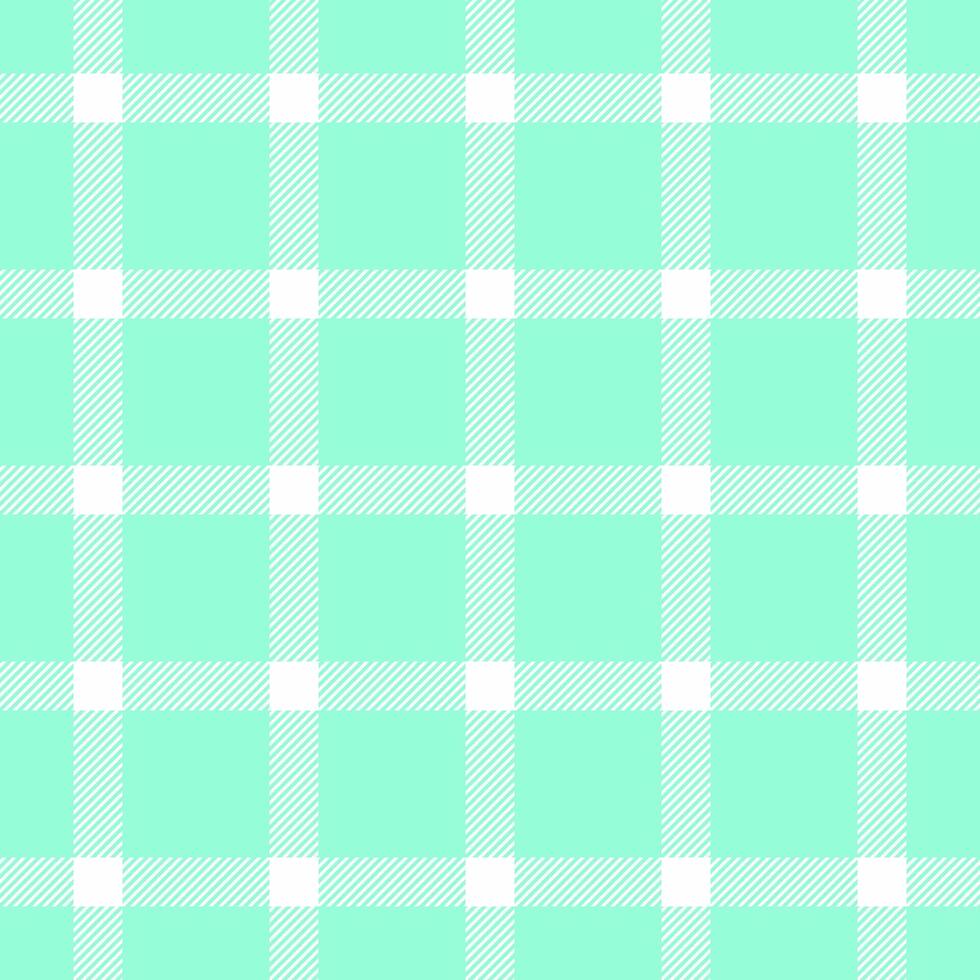 Xmas fabric plaid tartan, argyle seamless pattern . Plank texture check textile background in mint and white colors. vector