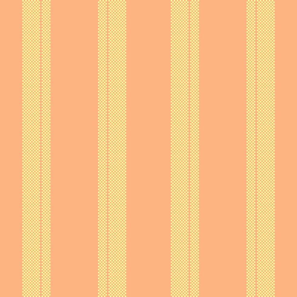 Throw stripe textile, femininity fabric vertical lines. Over background seamless texture pattern in orange and yellow colors. vector