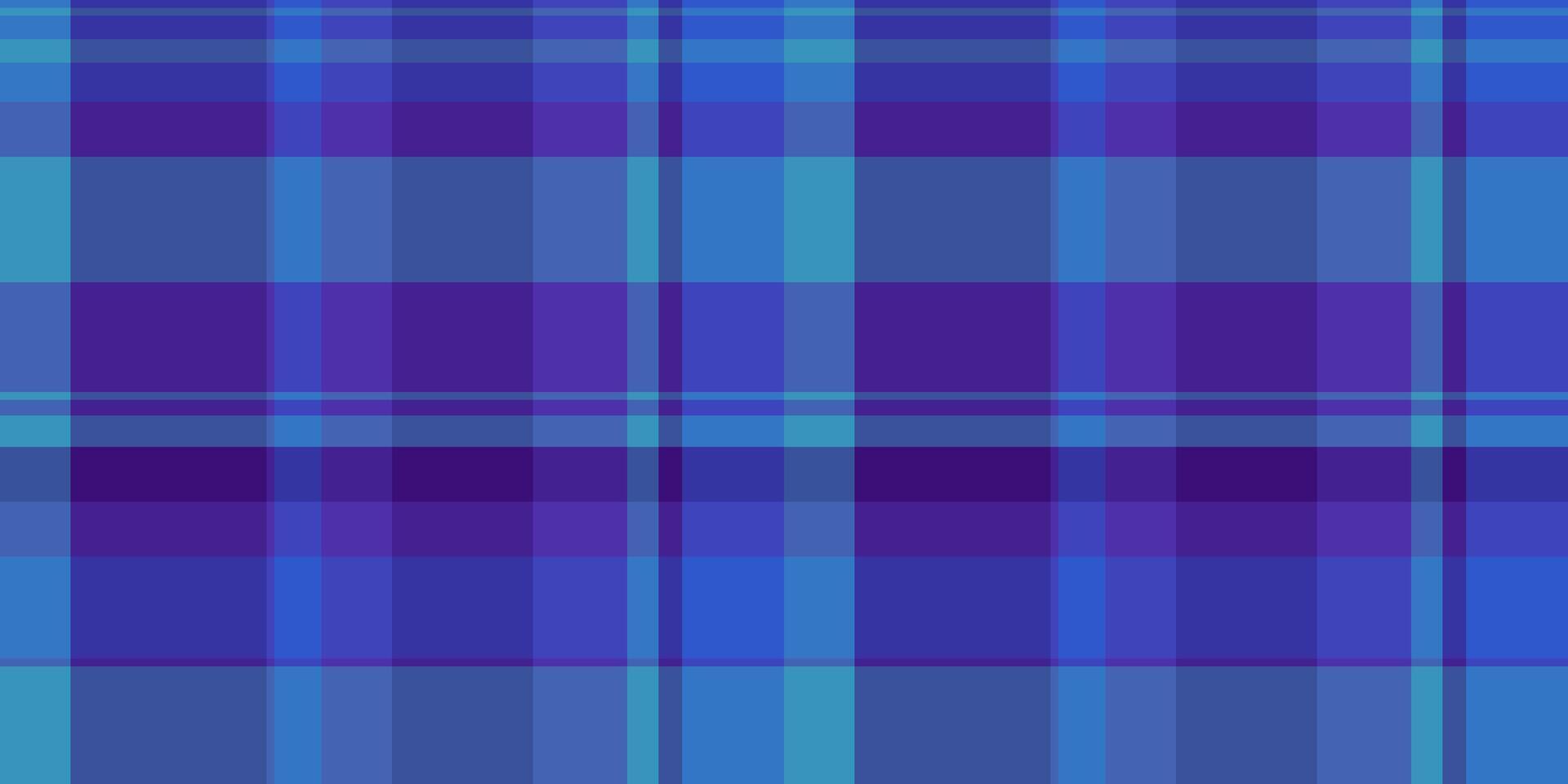 Wide fabric texture check, menu background textile plaid. Single pattern tartan seamless in blue and indigo colors. vector