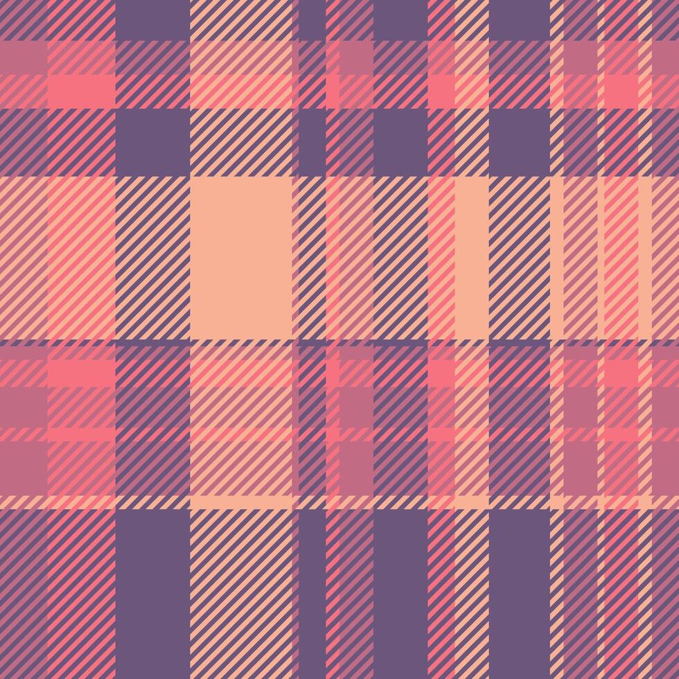 Vogue texture plaid textile, hipster check seamless background. Twill fabric tartan pattern in red and violet colors. vector