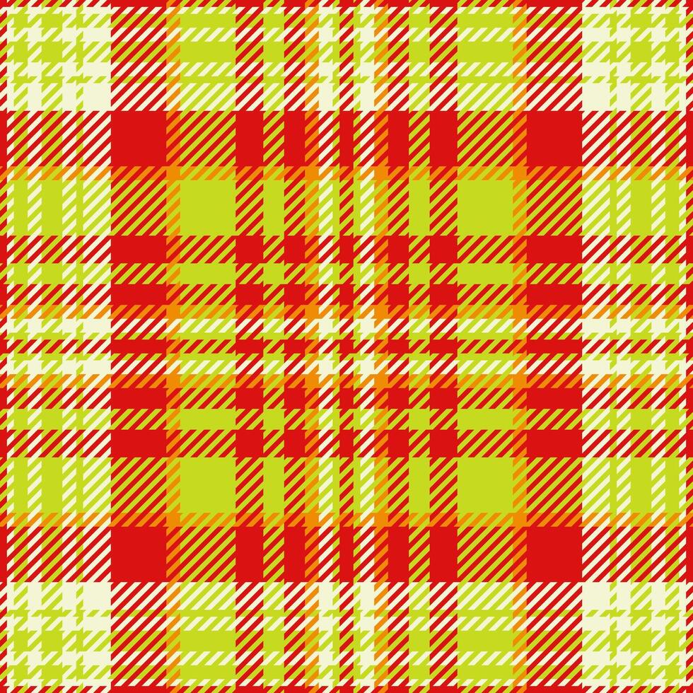 Rustic tartan fabric textile, victorian check seamless pattern. Sofa background texture plaid in lime and red colors. vector
