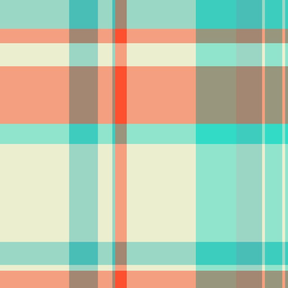 Celebrate pattern background, hat textile check plaid. Straight fabric seamless texture tartan in light and teal colors. vector