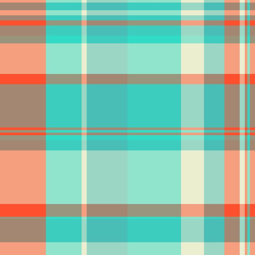 Painting background seamless, direct check fabric texture. Close-up plaid pattern textile tartan in teal and pastel colors. vector
