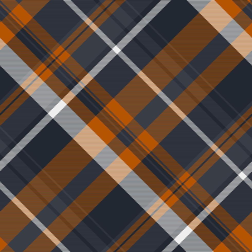 Relax texture background , naked check tartan plaid. String textile pattern seamless fabric in dark and orange colors. vector