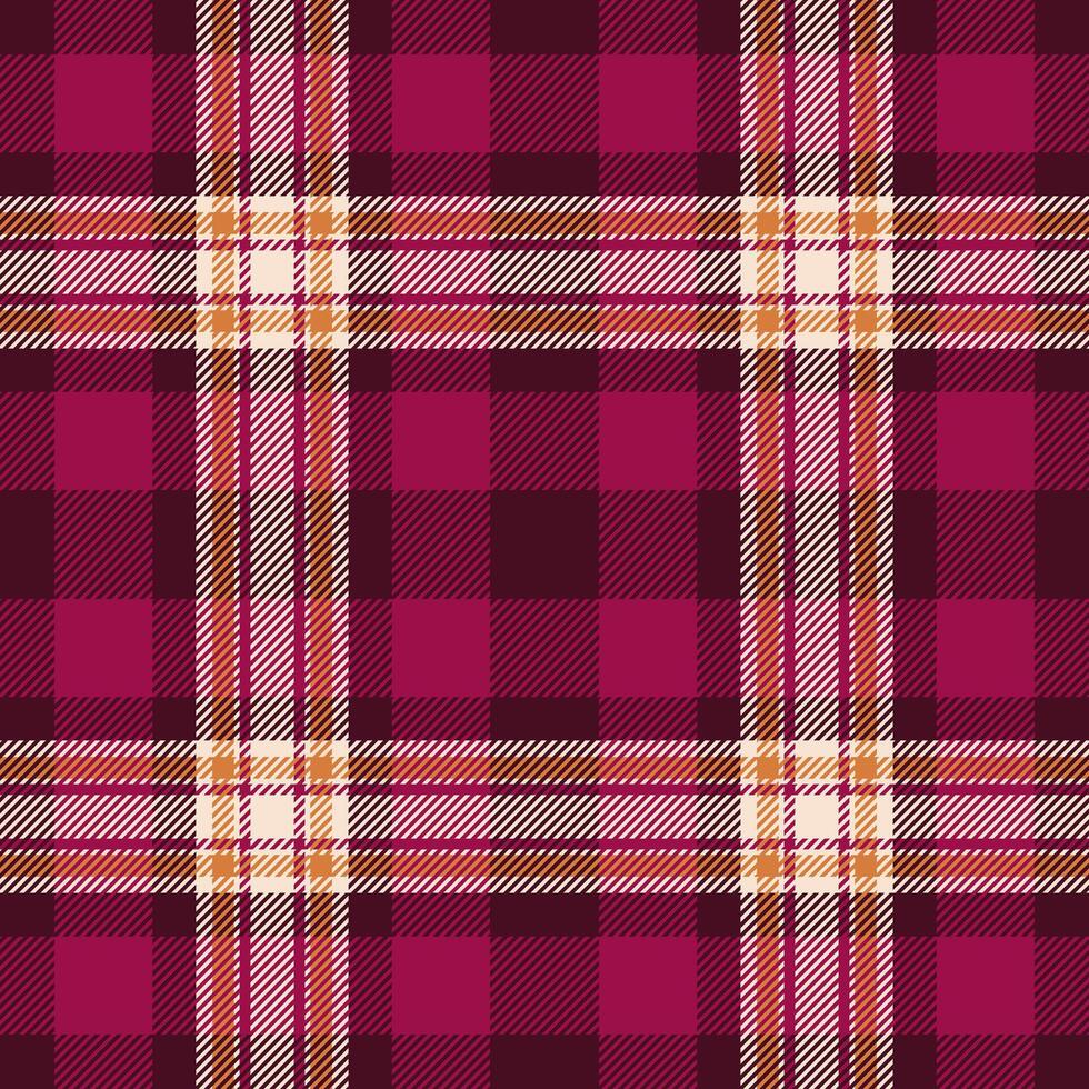 Girly texture fabric check, magazine background textile pattern. Mid tartan plaid seamless in pink and dark colors. vector