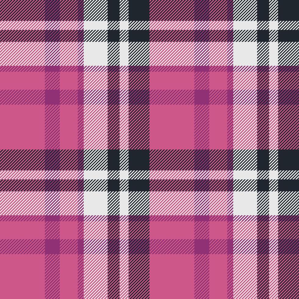 Deco fabric tartan, king seamless background textile. Composition texture pattern plaid check in pink and dark colors. vector