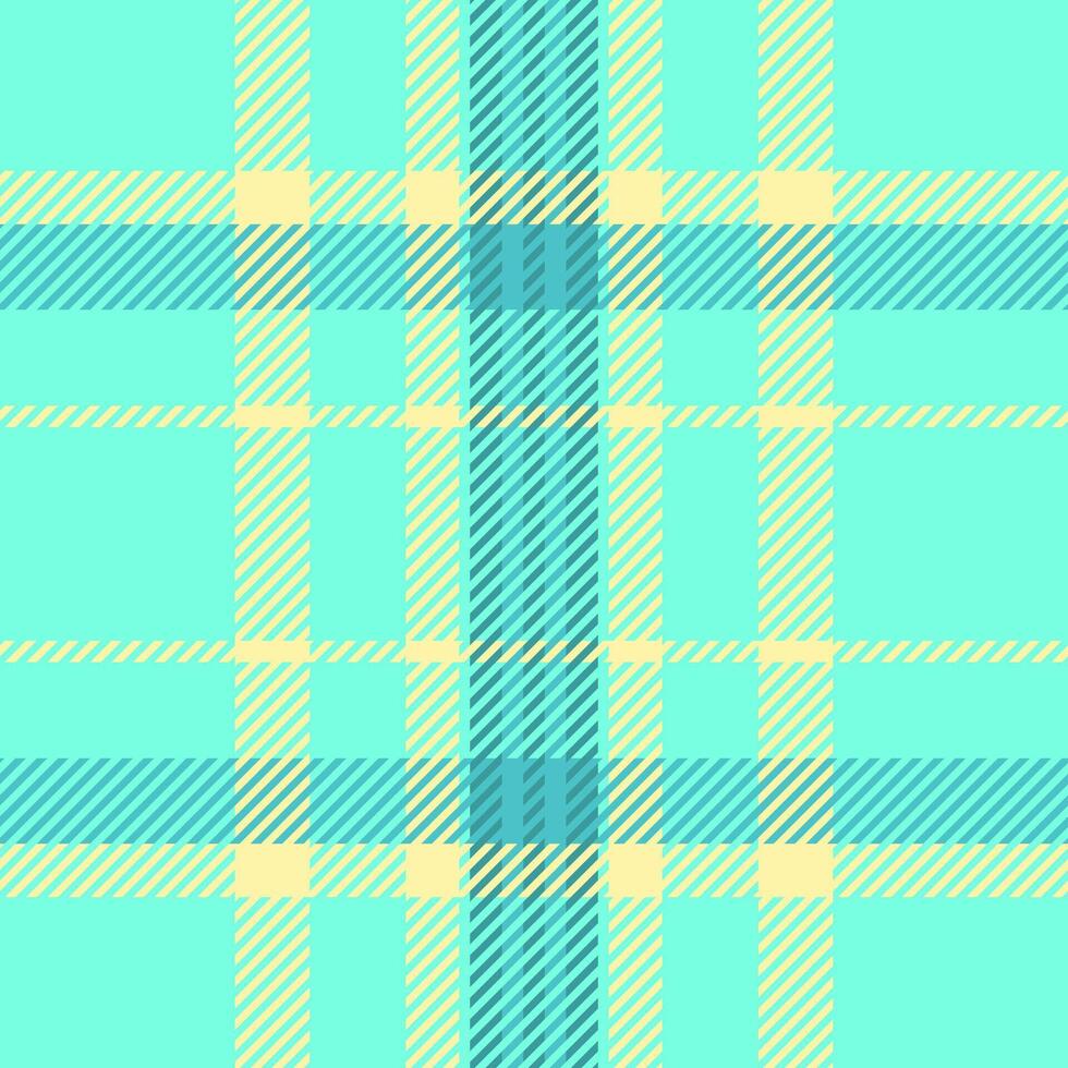 Eps fabric textile tartan, table cloth seamless plaid. Unique pattern background texture check in teal and yellow colors. vector