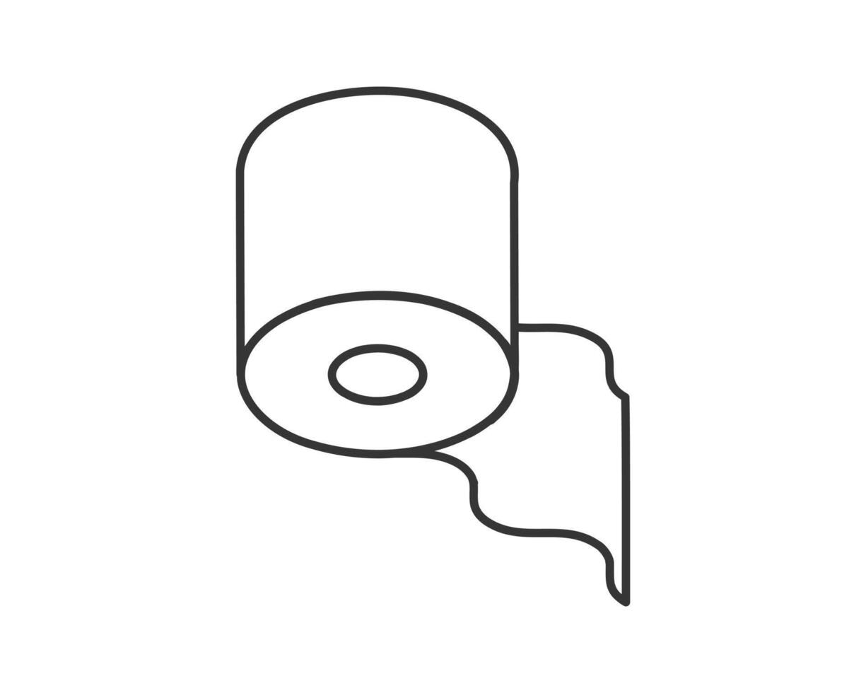 Toilet paper roll or tube icon design, template for wc. Bathroom hygiene icons, kitchen cleaning towel. Blank soft scroll product. vector