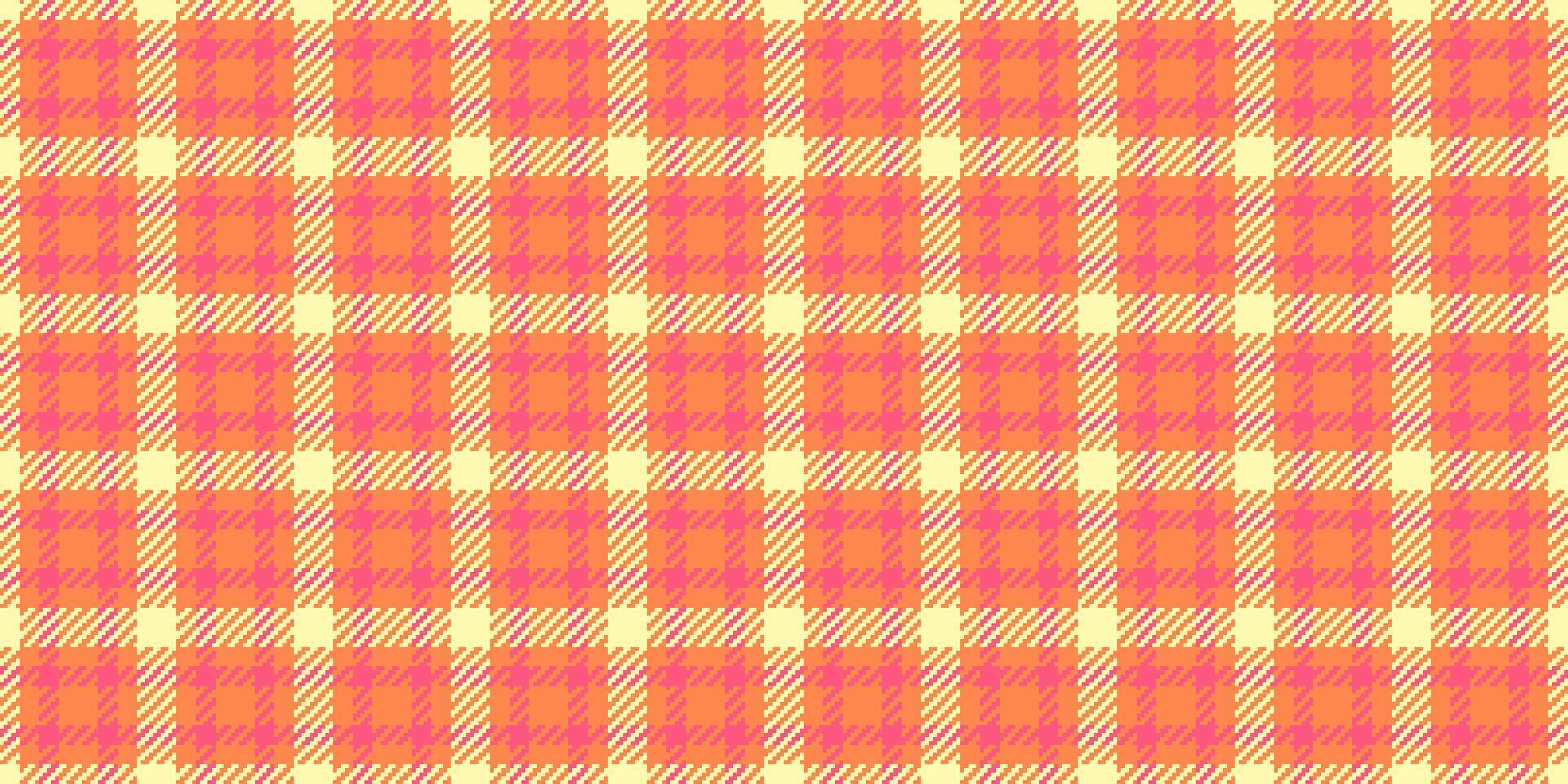 Curved seamless textile check, gentleman pattern texture. Mesh tartan background plaid fabric in orange and red colors. vector