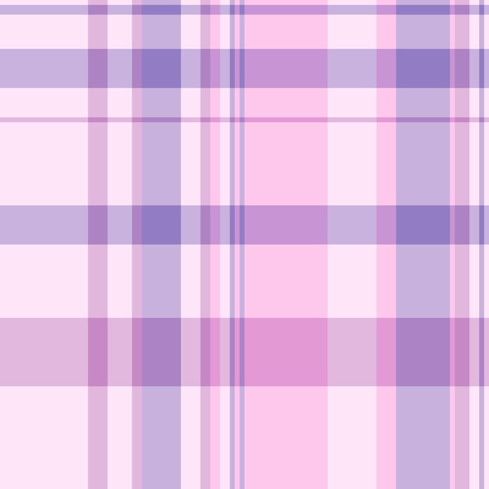 Checkered background tartan, scrapbook fabric seamless check. Contour plaid texture pattern textile in light and violet colors. vector