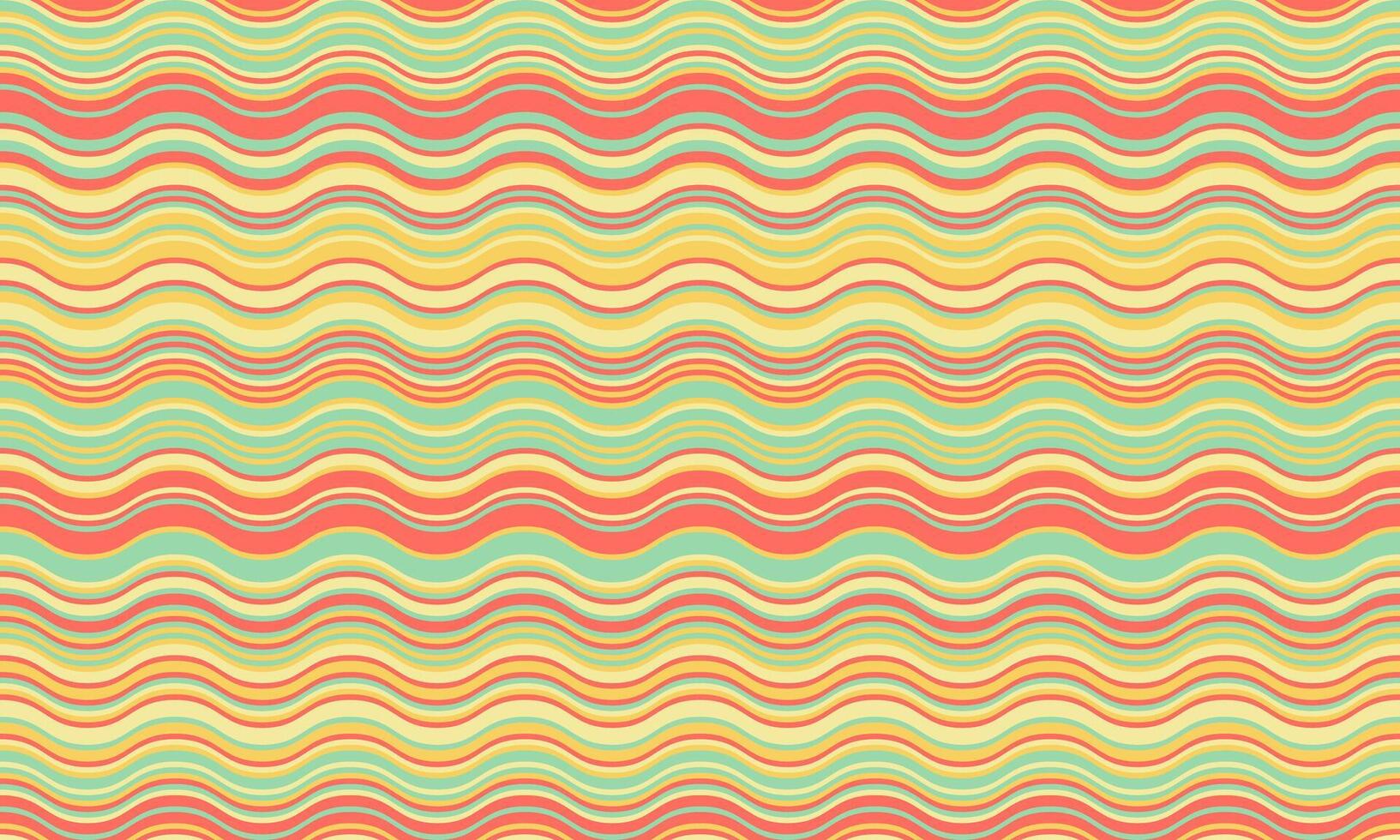 Abstract background with wavy stripes in vibrant colors, creating a rippled, liquid effect. Smooth curves and textured lines add elegance, vitality, and creativity. Ideal for wallpaper or textile. vector