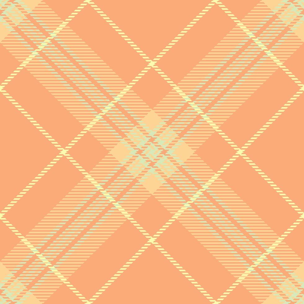 Asymmetric background texture pattern, internet seamless tartan plaid. Daisy fabric check textile in orange and amber colors. vector