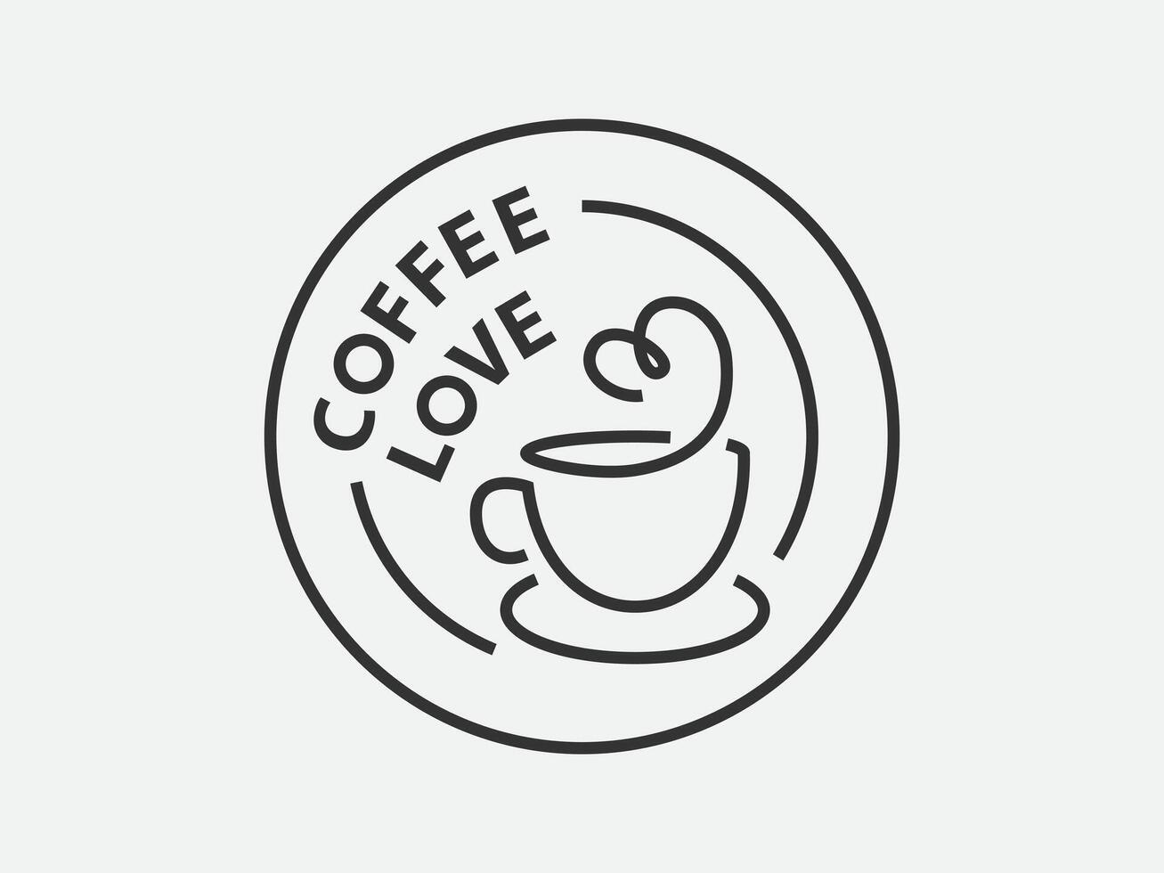 Coffee logo design for coffeeshop or cafe. Espresso or cappuccino sign. Creative black and white logotype, trendy line icon. vector