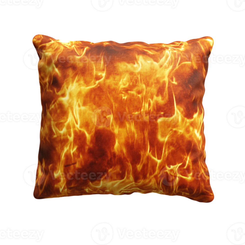 A pillow with flames on it png