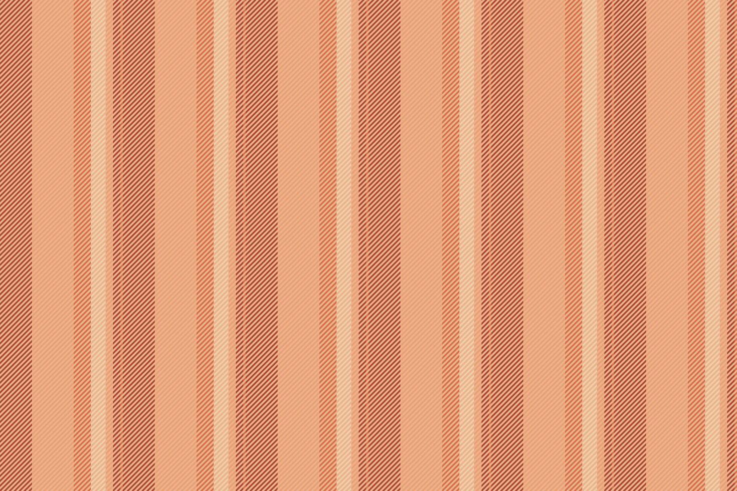 Close up seamless fabric textile, over vertical pattern. Furniture texture lines stripe background in orange and red colors. vector