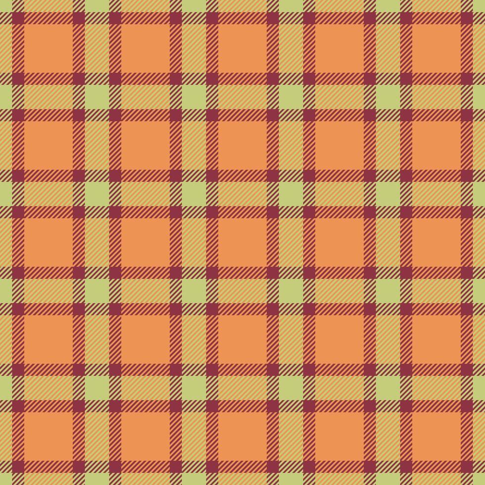 Winter tartan textile seamless, 50s background plaid texture. Summer fabric pattern check in orange and red colors. vector