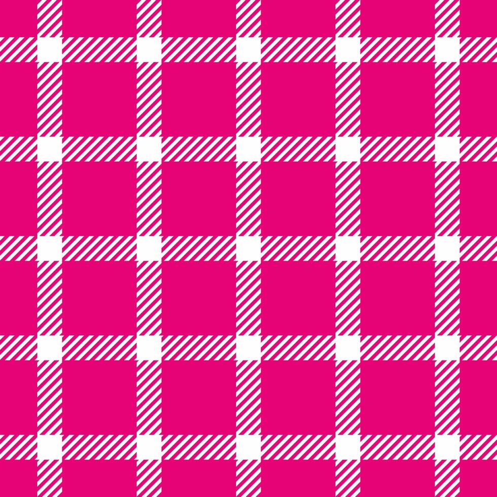 Stripe pattern seamless textile, length tartan check background. Industry fabric plaid texture in pink and white colors. vector