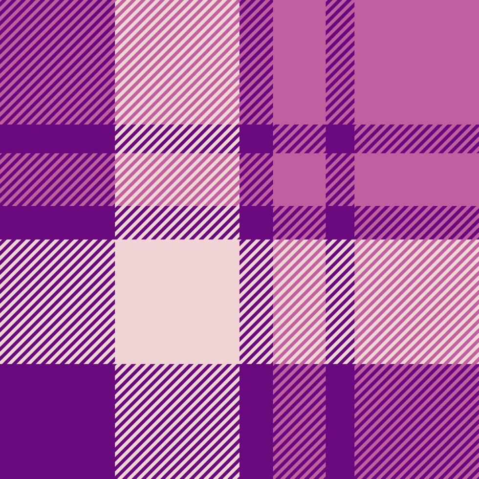 Elegant check pattern, dogtooth texture seamless plaid. Yard tartan textile background fabric in purple and pink colors. vector