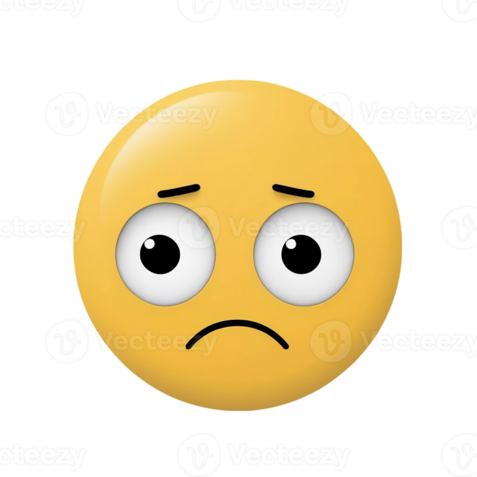 Sad Emoji Face on Transparent Background png