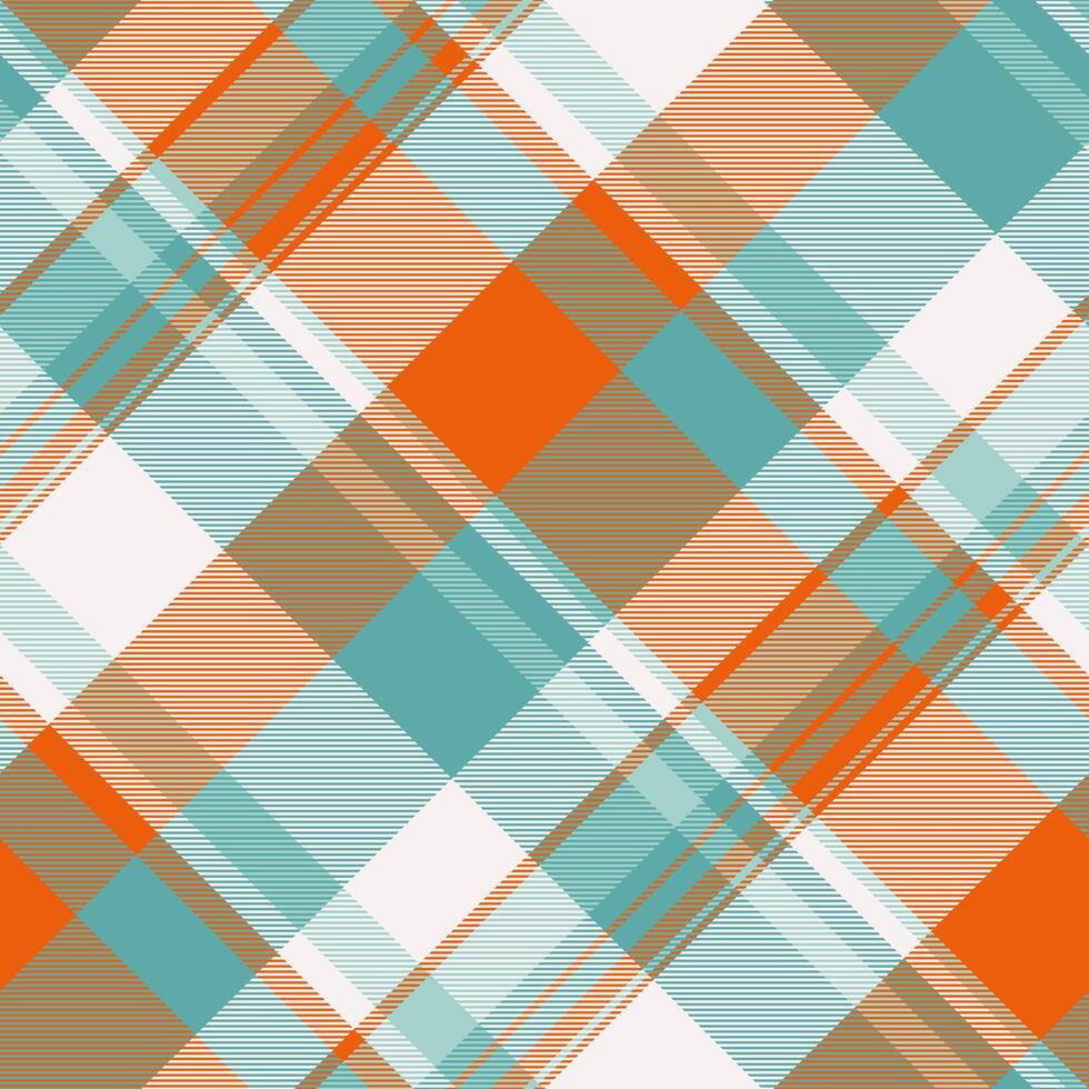 Color texture background check, woman plaid seamless tartan. Rag fabric textile pattern in white and teal colors. vector