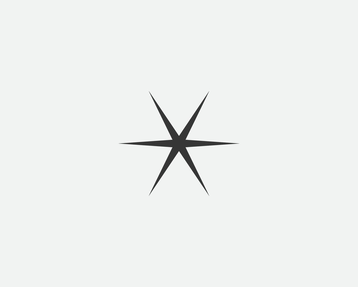 Star icon, shape. Abstract design spark sign. Black and white silhouette vector