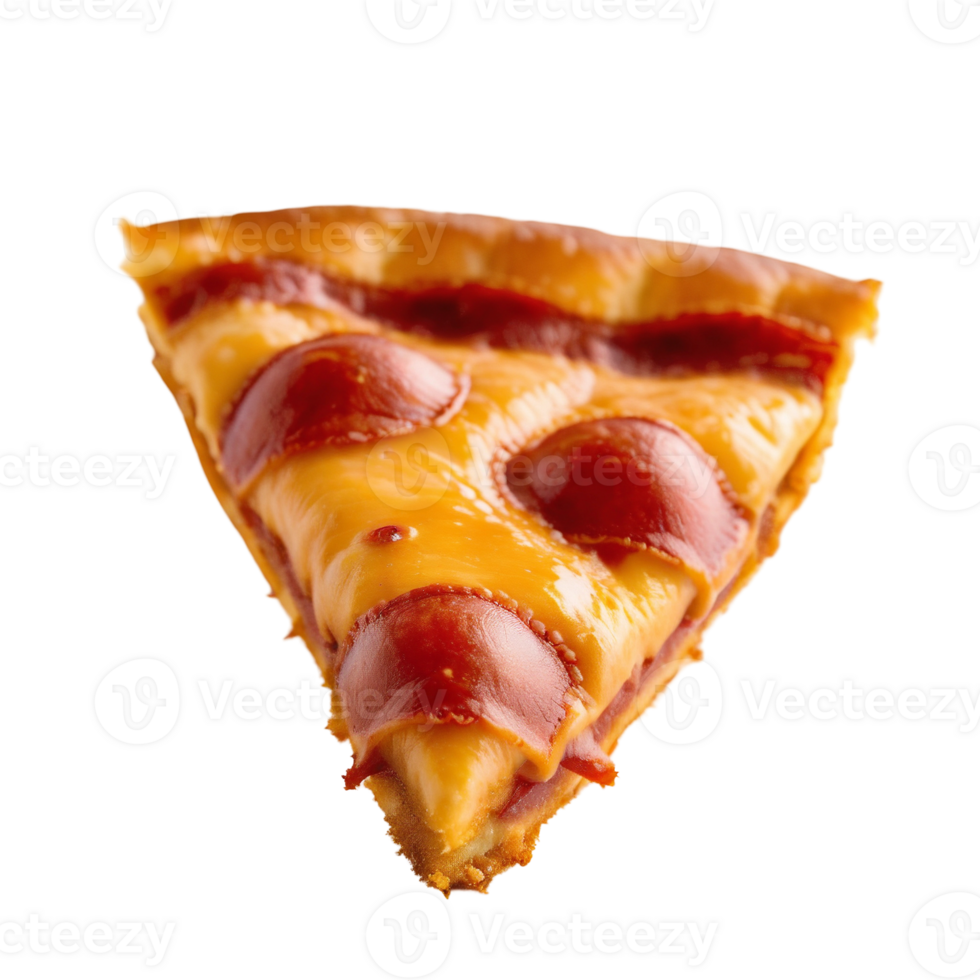 Pepperoni Pizza Slice with Melted Cheese on Transparent Background png