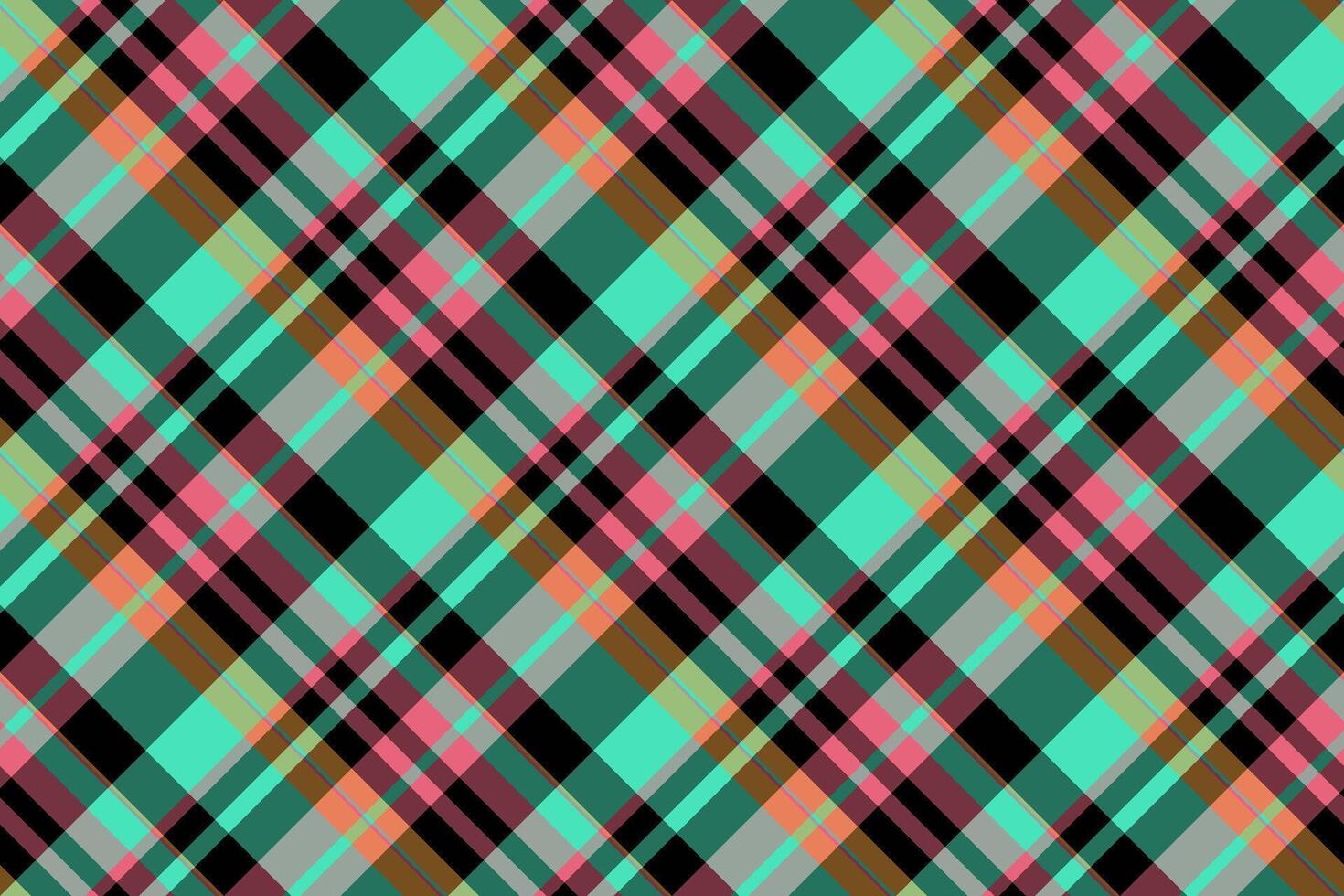 Femininity pattern background plaid, event tartan texture. Linear fabric check seamless textile in teal and red colors. vector