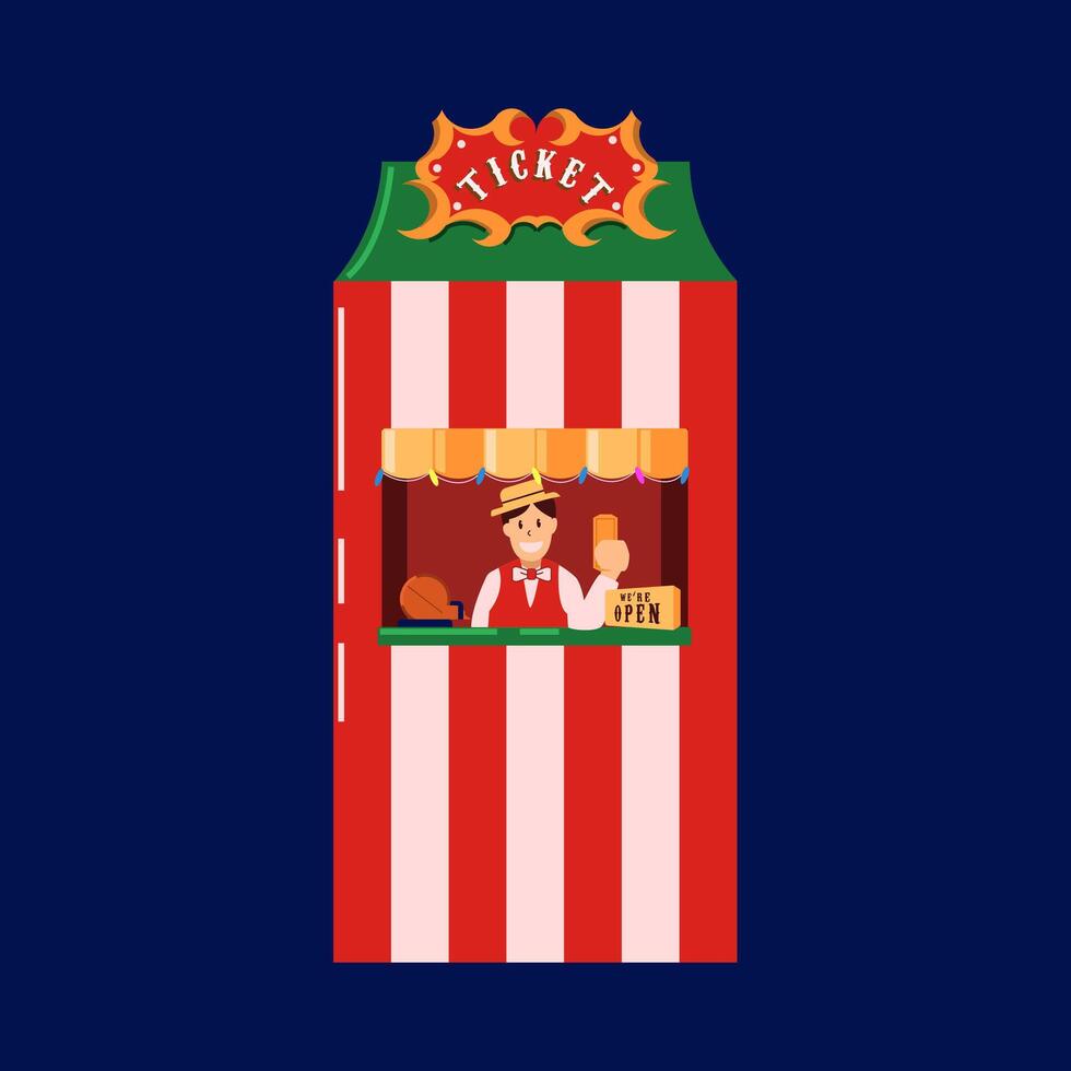 Carnival Ticket Stall Illustration vector