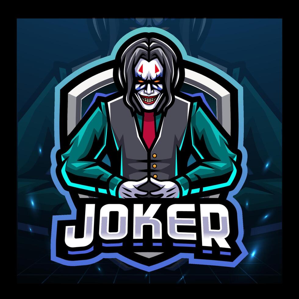 Joker clown mascot esport logo design vector