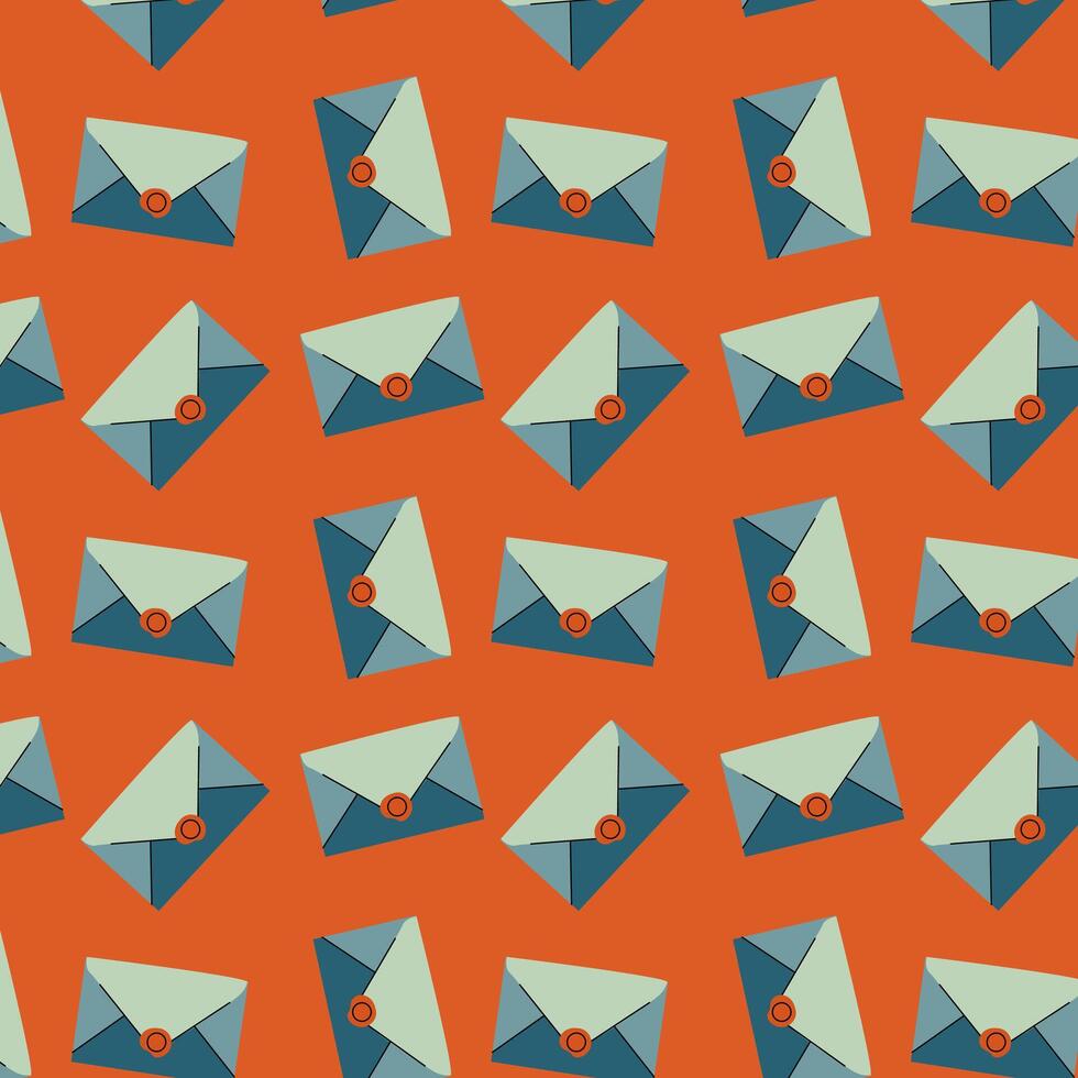 Seamless pattern featuring envelopes. Perfect for stationery or postal-themed designs vector