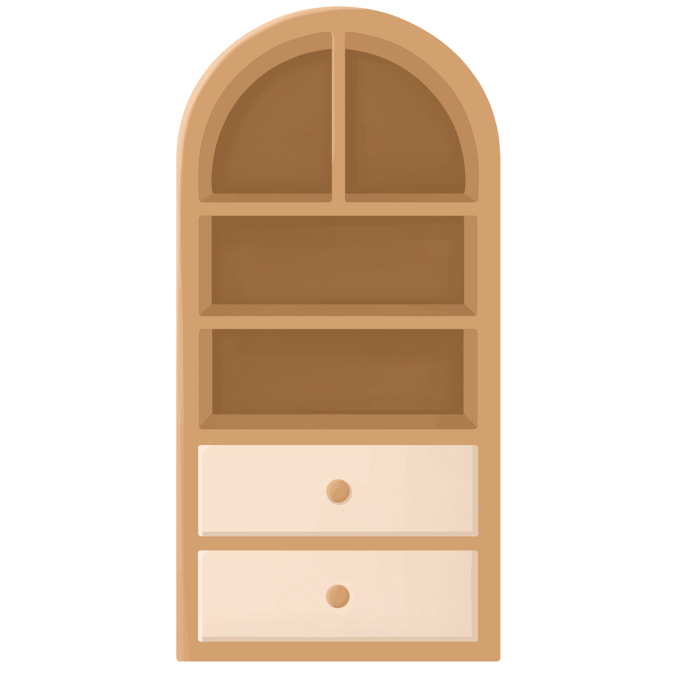 Empty Bookcase bookshelf minimal cute cartoon png