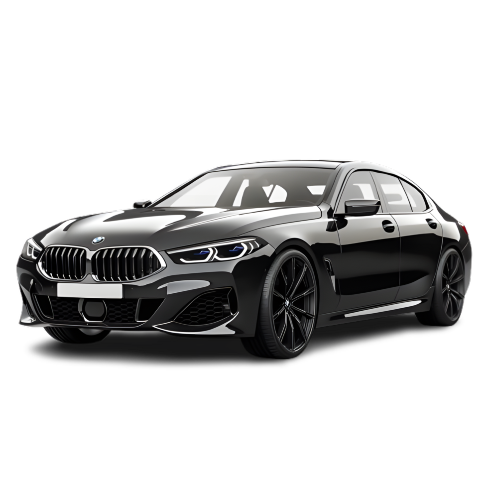A Black car on a transparent background png