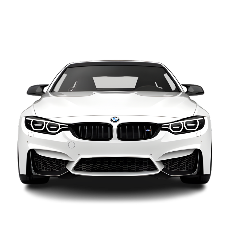 Stylish white car on a transparent background png