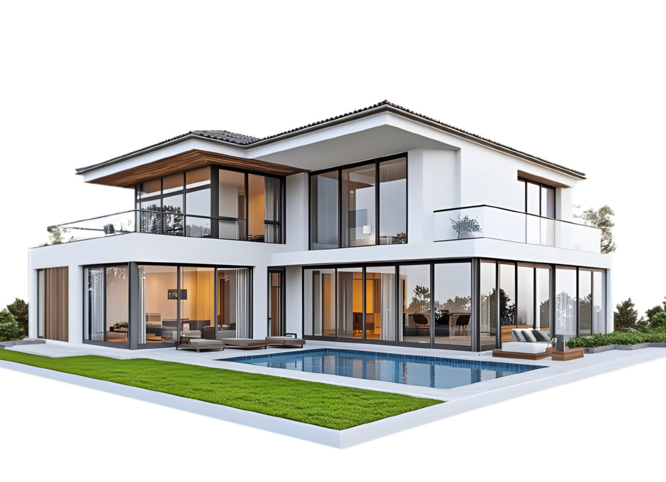 Modern house isolated on transparent background png