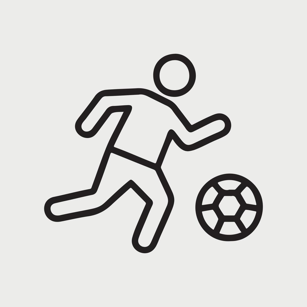 Football player icon. Symbol in Line Art Style for Design, Presentation, Website or Apps Elements, Logo, illustration. vector