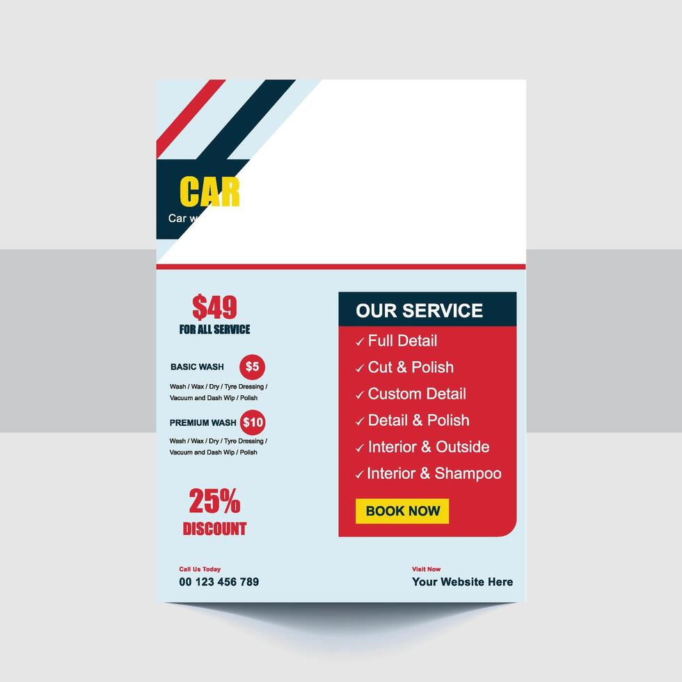 Car Detailing Flyer Bundle Modern Design for Car Wash Services vector