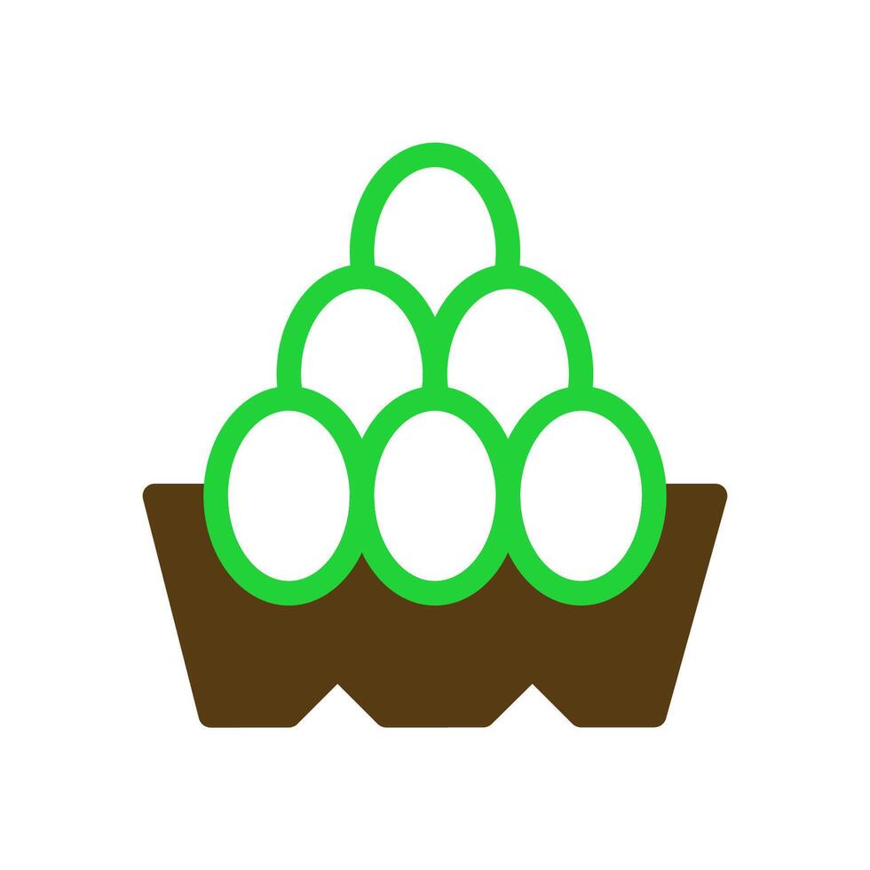Six eggs in a carton. Concept of food, nutrition, and breakfast. vector