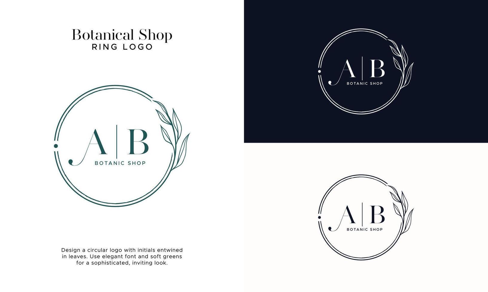 Botanical Flower initial Logos Template vector