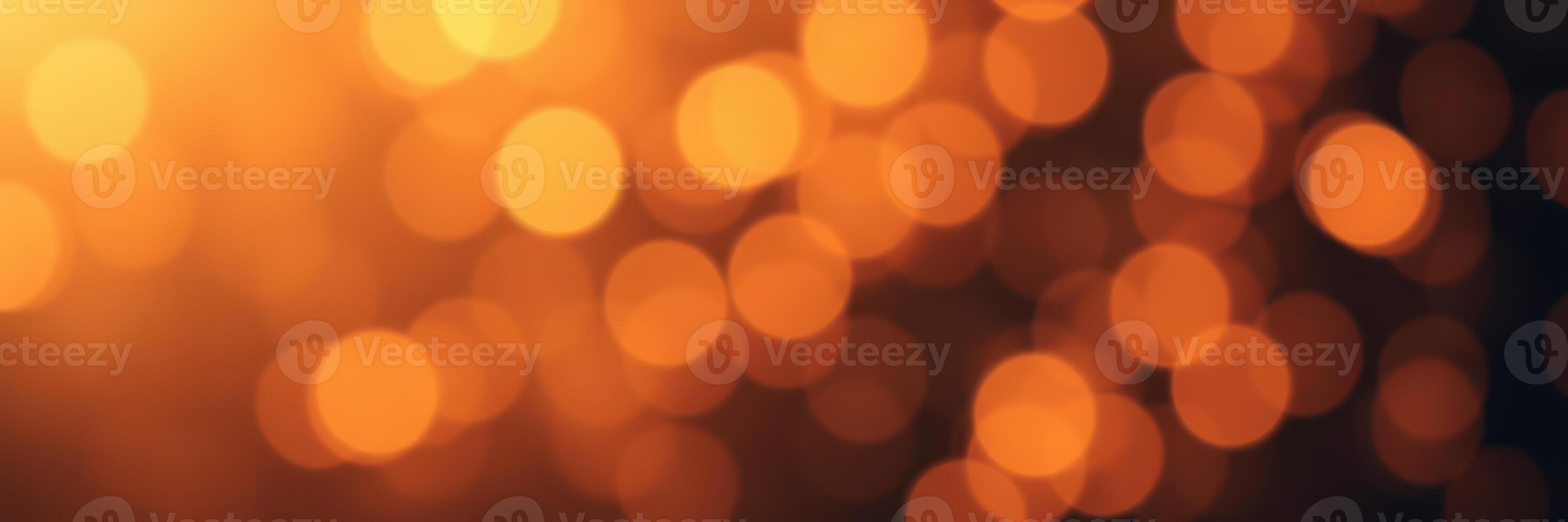 Warm golden bokeh lights creating a cozy atmosphere in an evening setting photo